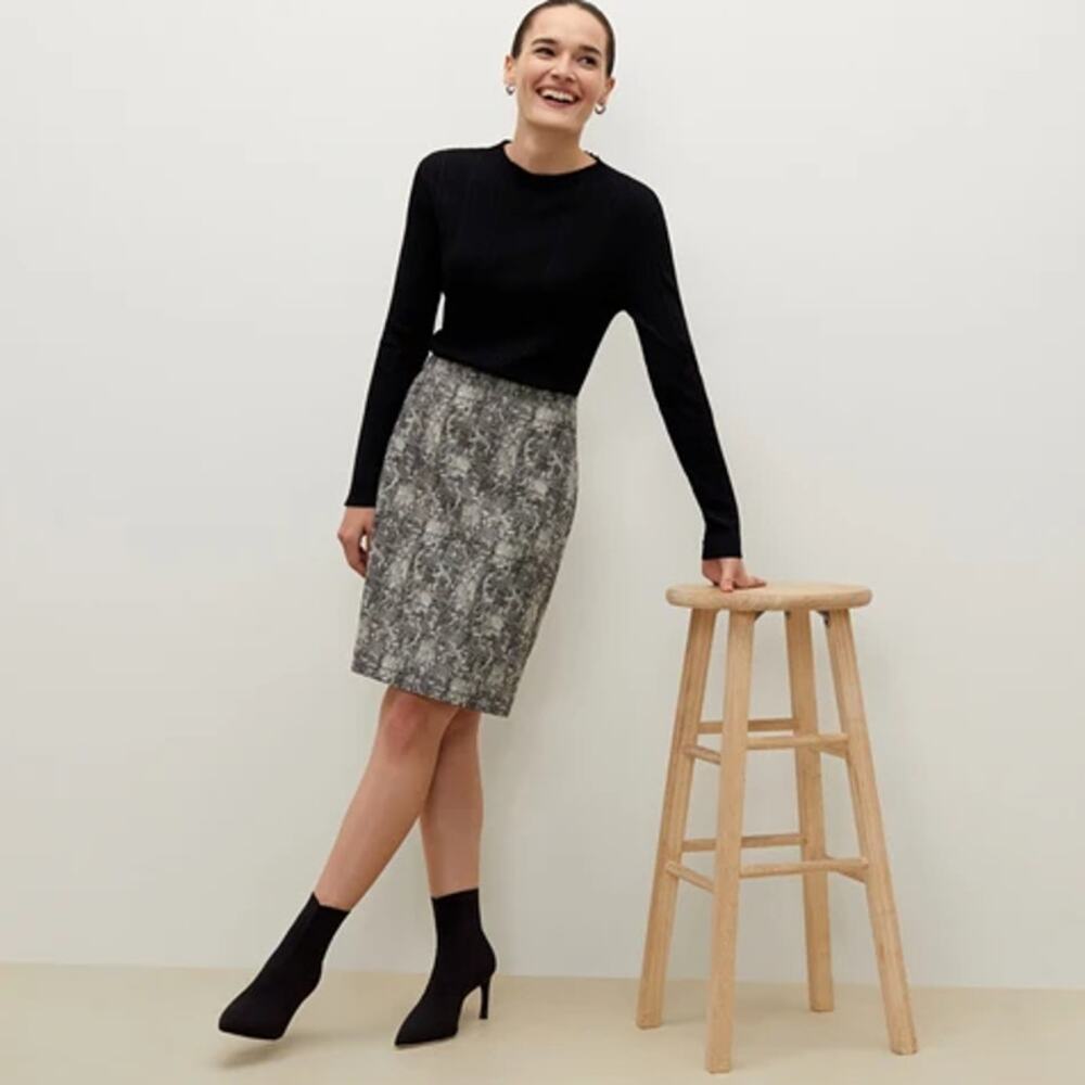 M.M.LaFleur Noho Crackle Pencil Skirt Textured Office Siren Corpcore Workwear 4